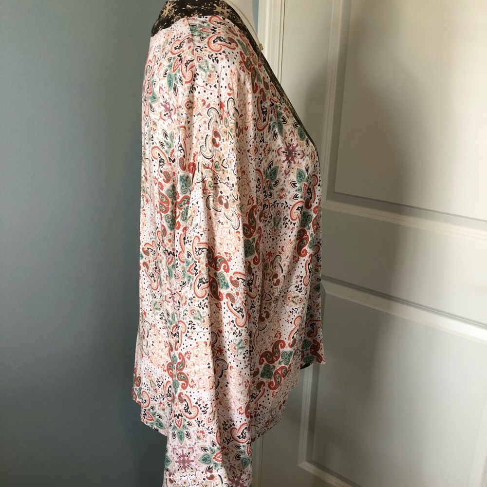 Michael Stars Evereve Patina Wide Sleeve Paisley Kimono Wrap. One size. - Picture 7 of 9